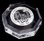 Octagon crystal paperweight